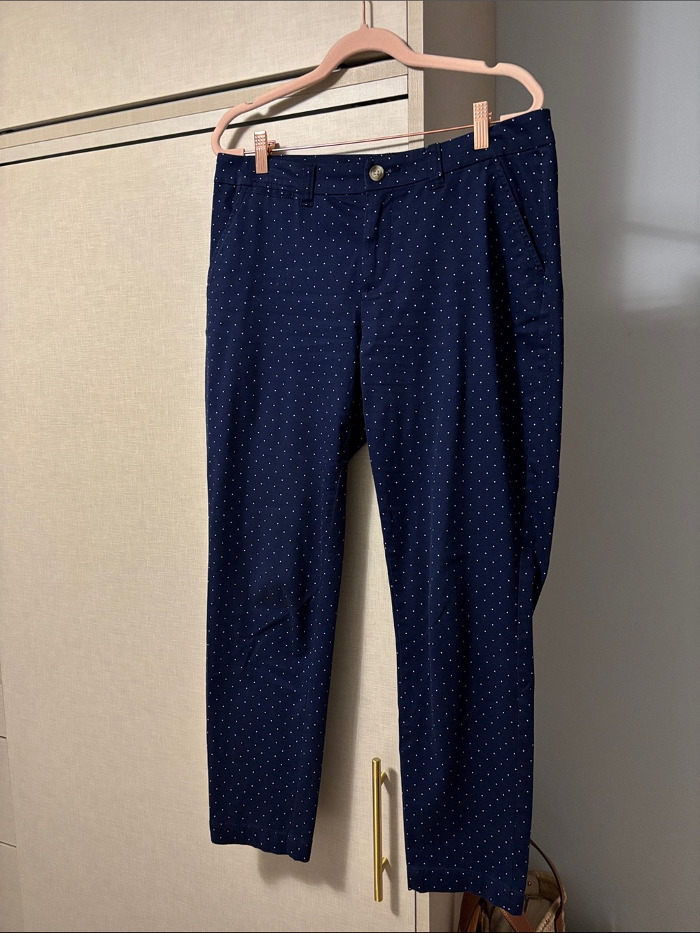 Maison Jules Navy Blue Polka Dot Chinos size 8